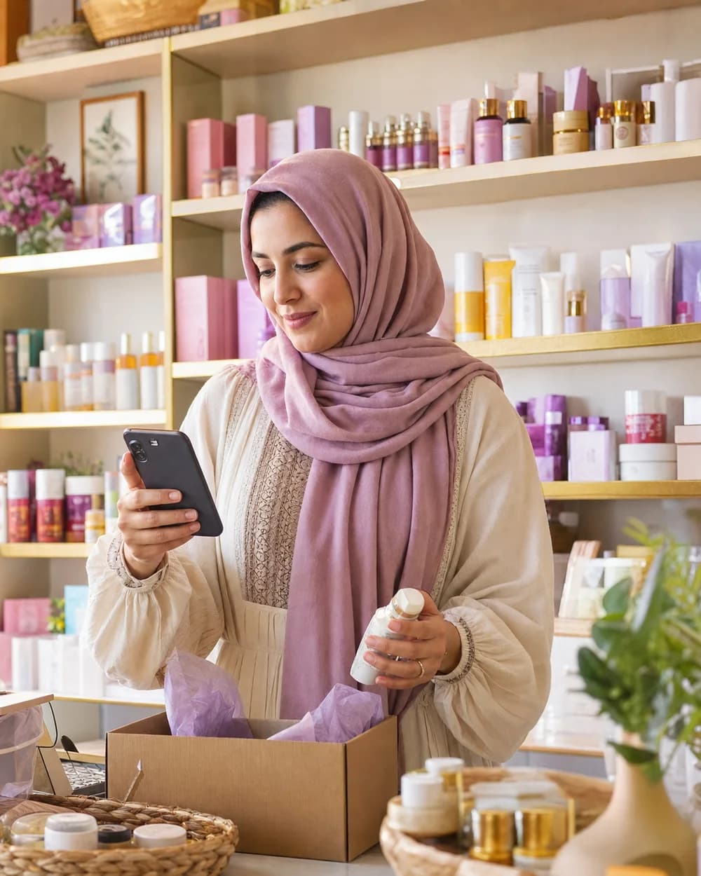 تاجرة كوسميتيك جزائرية توجّد كوموند