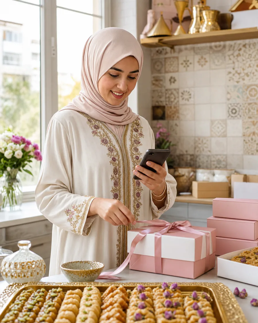 تاجرة حلويات جزائرية توجّد باطة للتوصيل